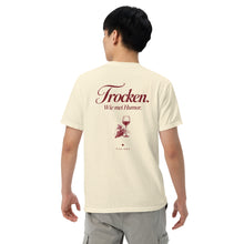 T-Shirt „Trocken. Wie mei Humor.“ – Farbe White, Vorder- und Rückansicht