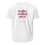 T-Shirt „Kaffee verdient ma si.“ – Run Club Edition