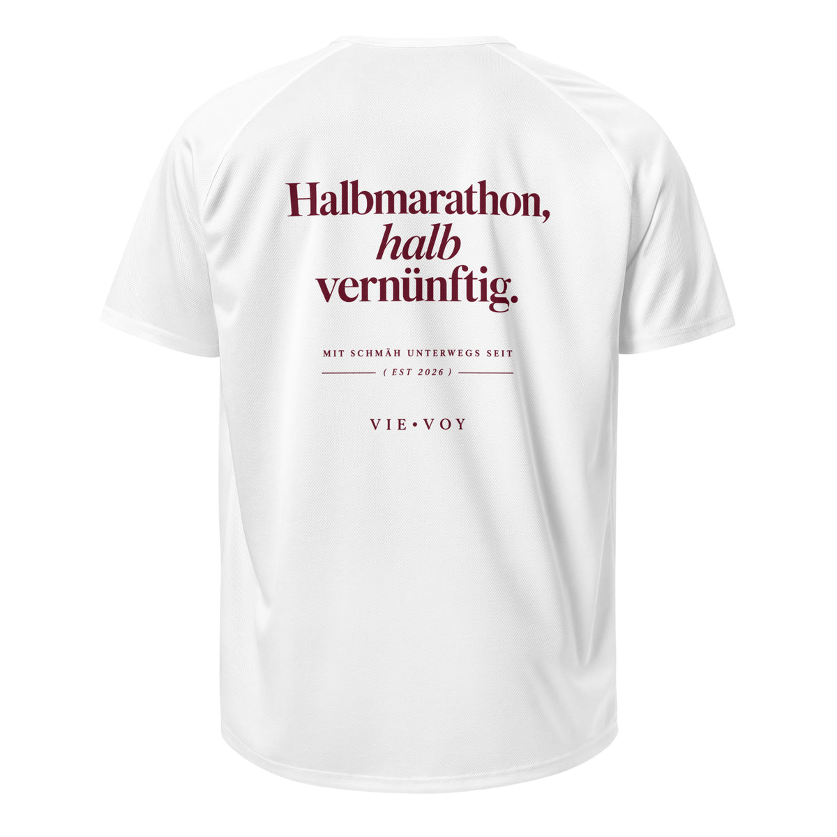 T-Shirt „Halbmarathon, halb vernünftig.“ – Run Club Edition